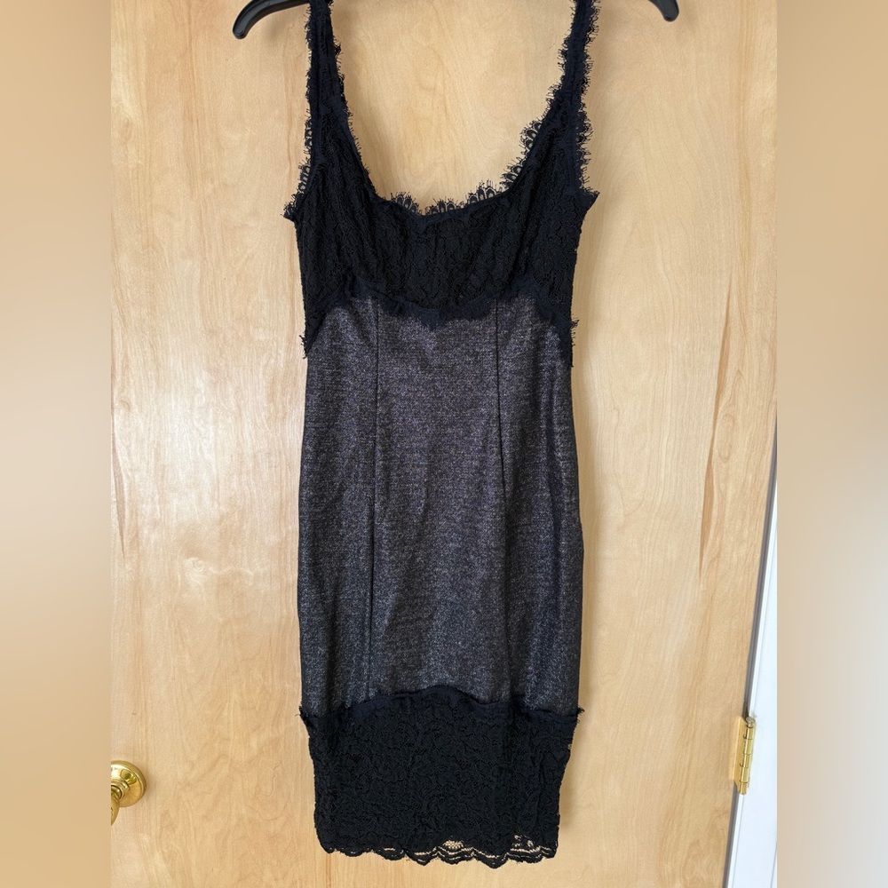 Diane Von Furstenberg Olivette Dress in Silver/Black - Picture 5 of 13